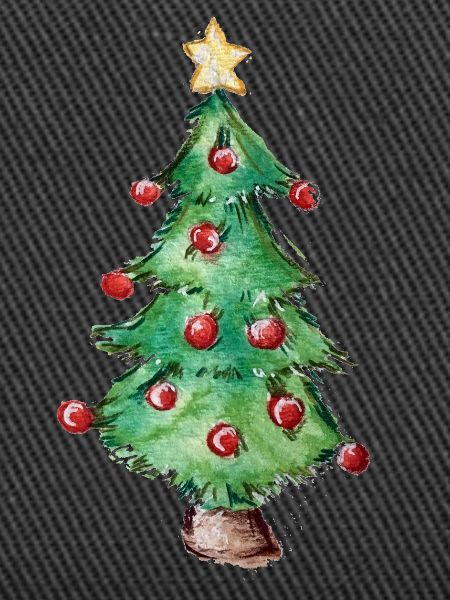 Aquarell-Weihnachtsbaum-Ornamente