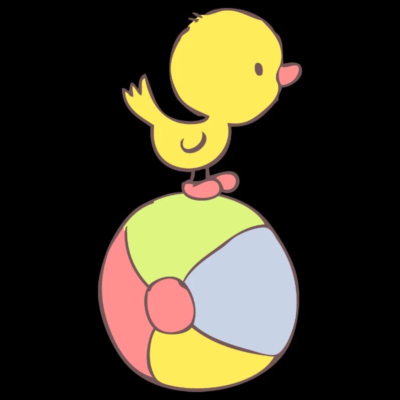 Duckling on beach ball