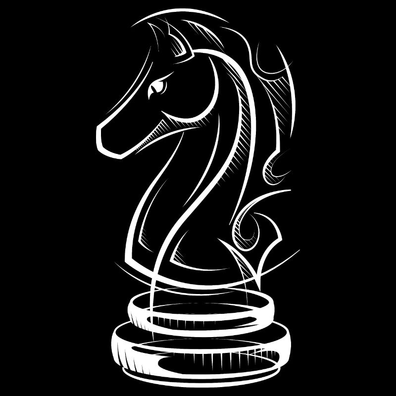 Dessin de cheval d’échecs SKizze Logo de joueur d’échecs