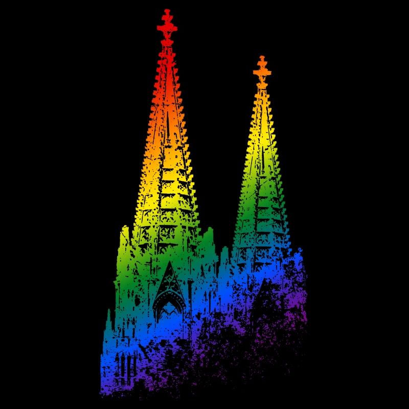 Kölner Dom LGBTQ Pride Regenbogen Silhouette Köln