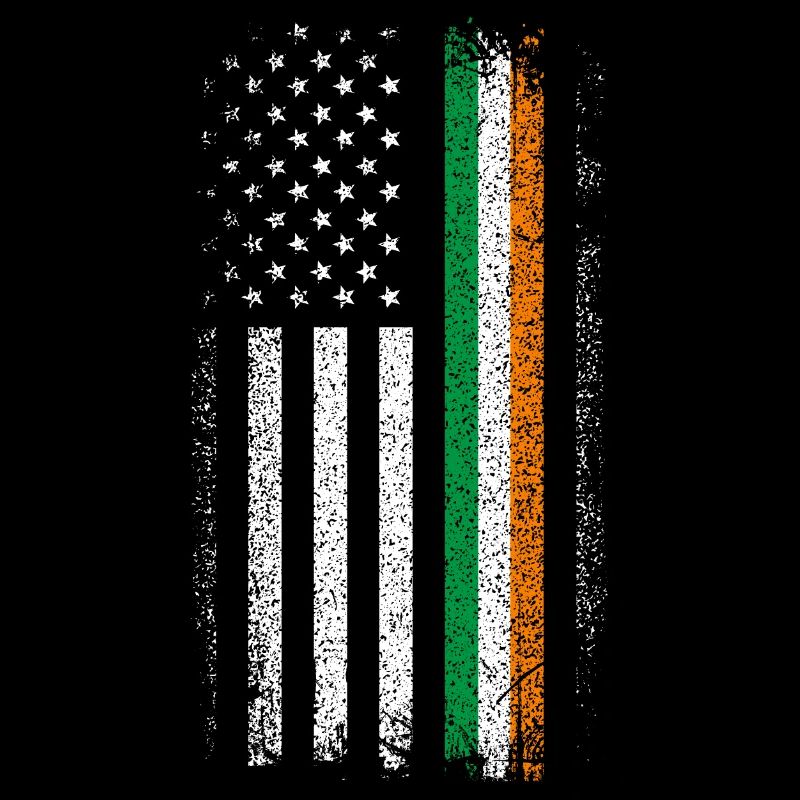 American Flag Meets Irish Tricolor Distressed