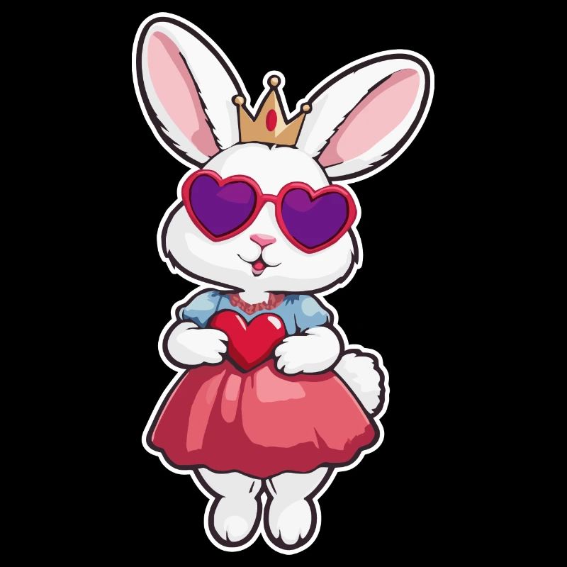 Princesse lapin avec couronne de cœur