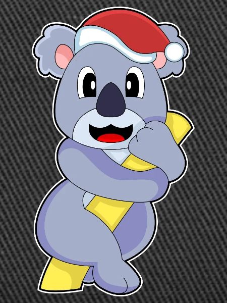 Koala Christmas Santa Hat