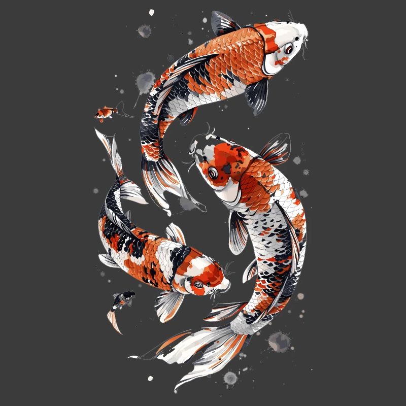 Conception astucieuse de poisson Koi, conception élégante de Koi