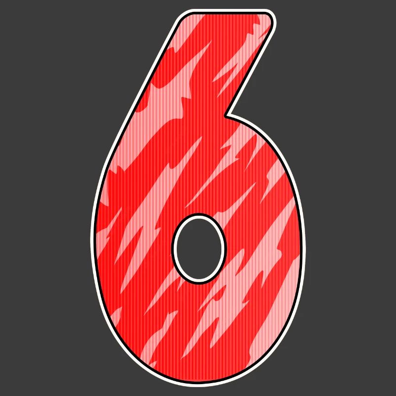 Number 6 Pattern Red