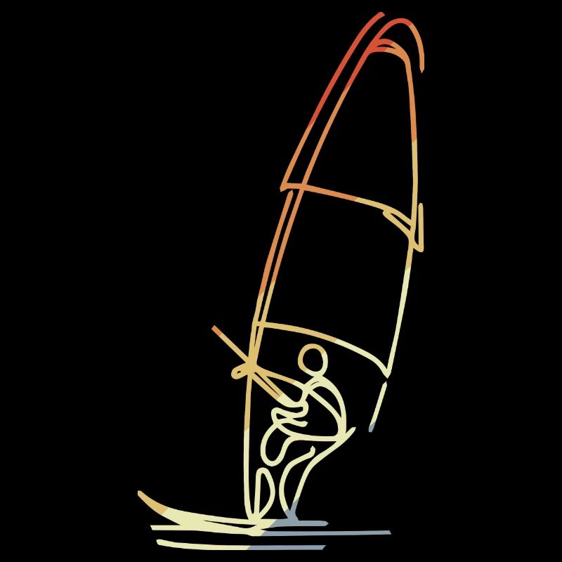 Windsurfer Skizze Vintage