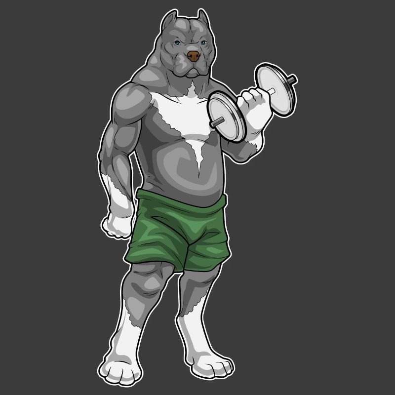Pitbull Bodybuilder Musculation haltères