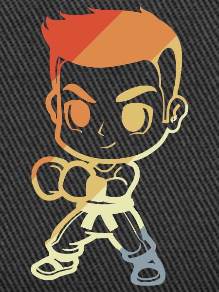Kickboxer Junge Cartoon