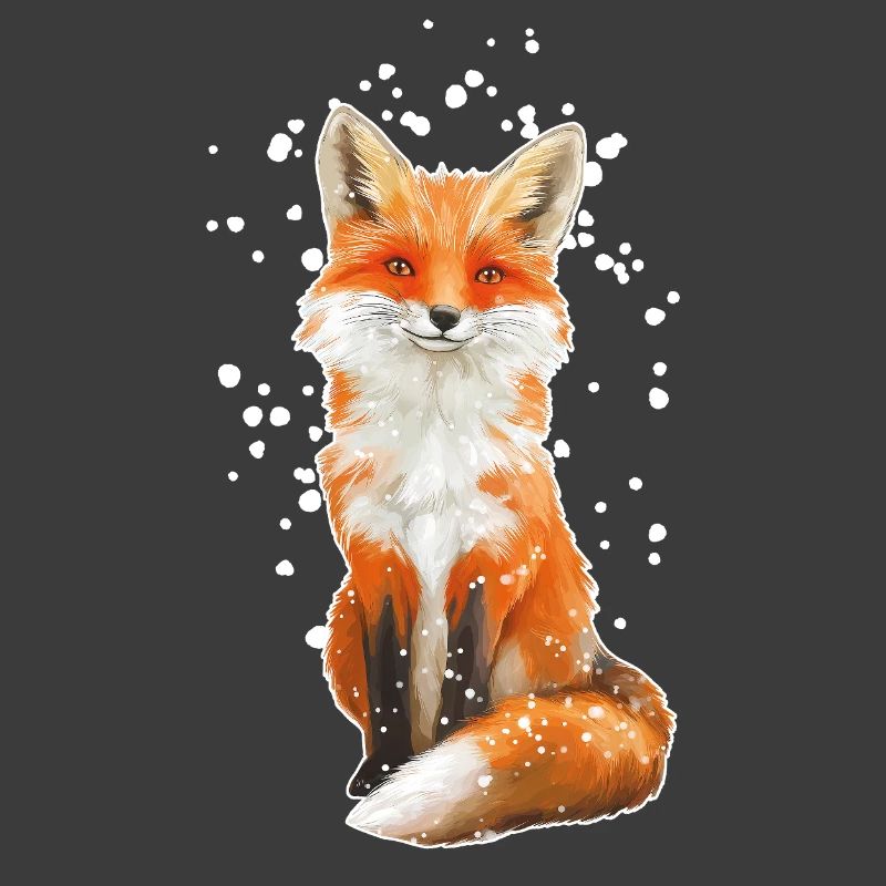 Fuchs mit Schneeflocken