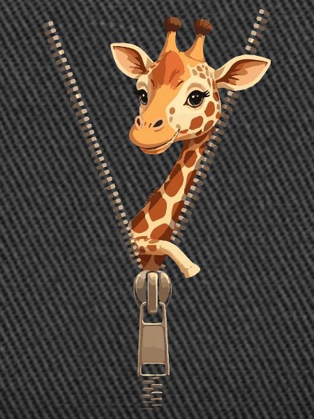 Fun Giraffe with Zipper