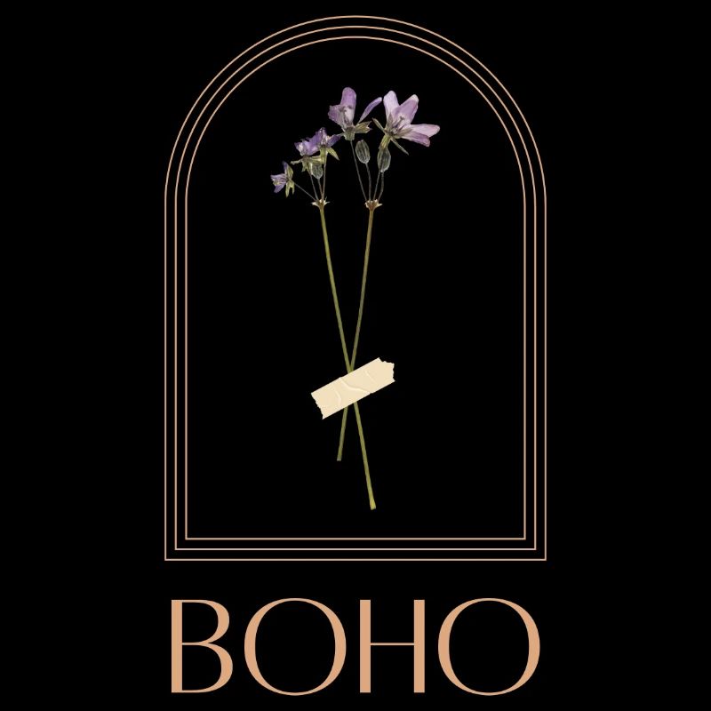 Bouquet de fleurs boho dans un cadre arche