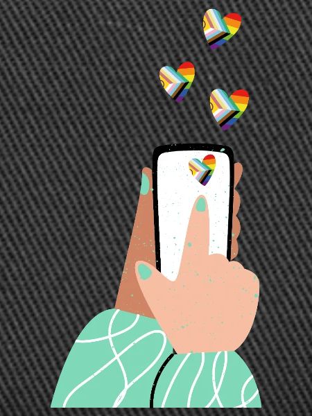 Pride Herzen am Smartphone