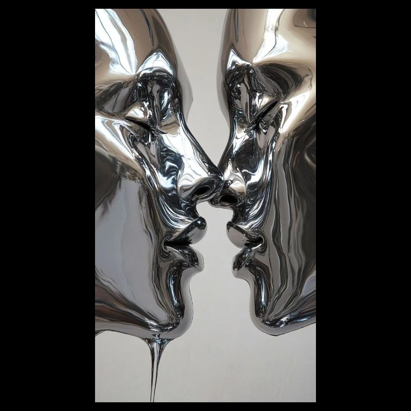 Silberne Kussfiguren