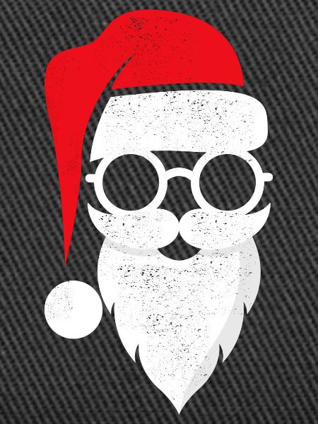 Weihnachtsmann Santa mit Brille