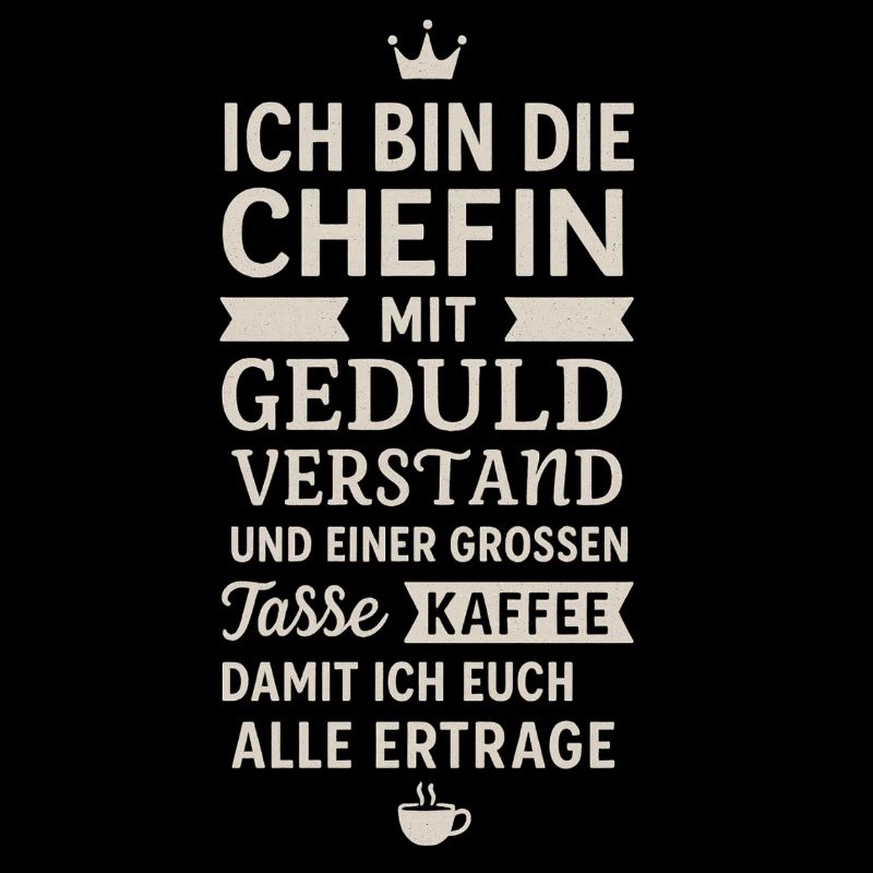 Chefin mit Geduld und Kaffee