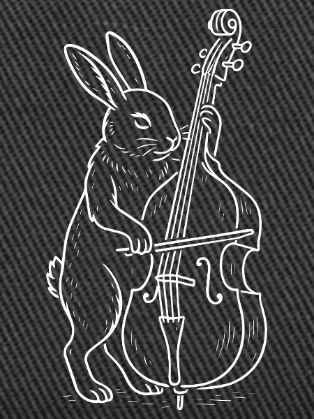 Rabbit spielt Kontrabass