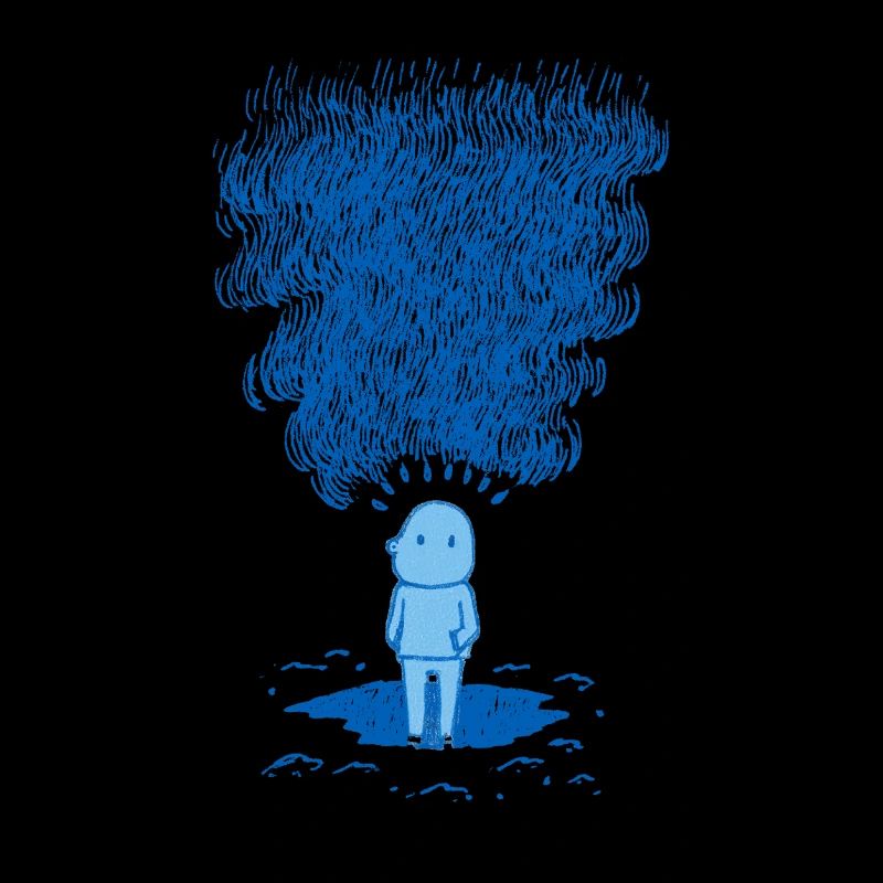 Blauer Gedankenschleier