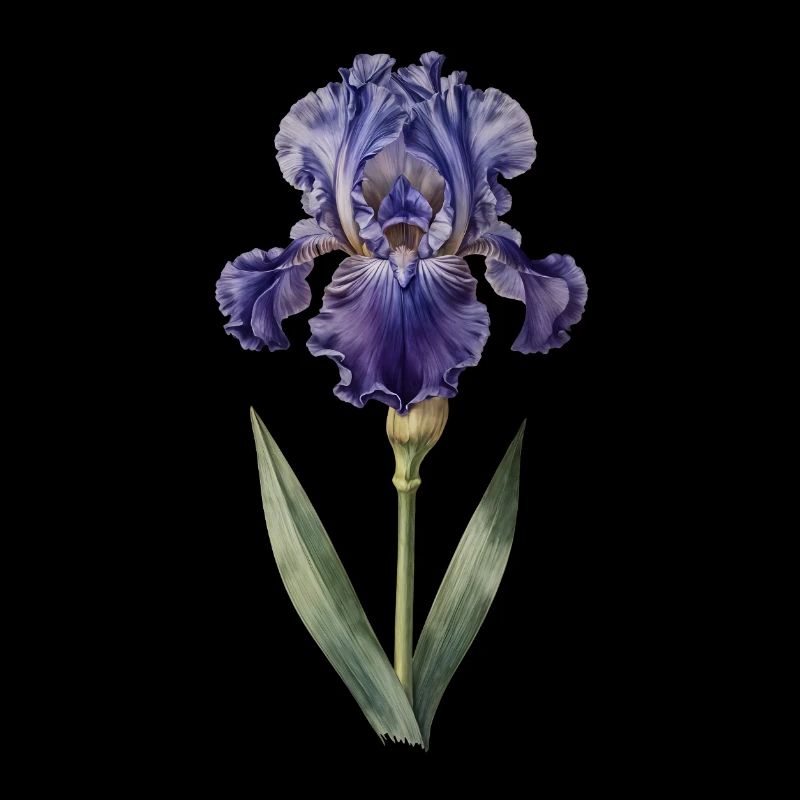 Purple iris on delicate stem