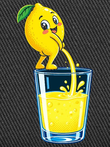 Zitronenheld Spritziges Glasbild