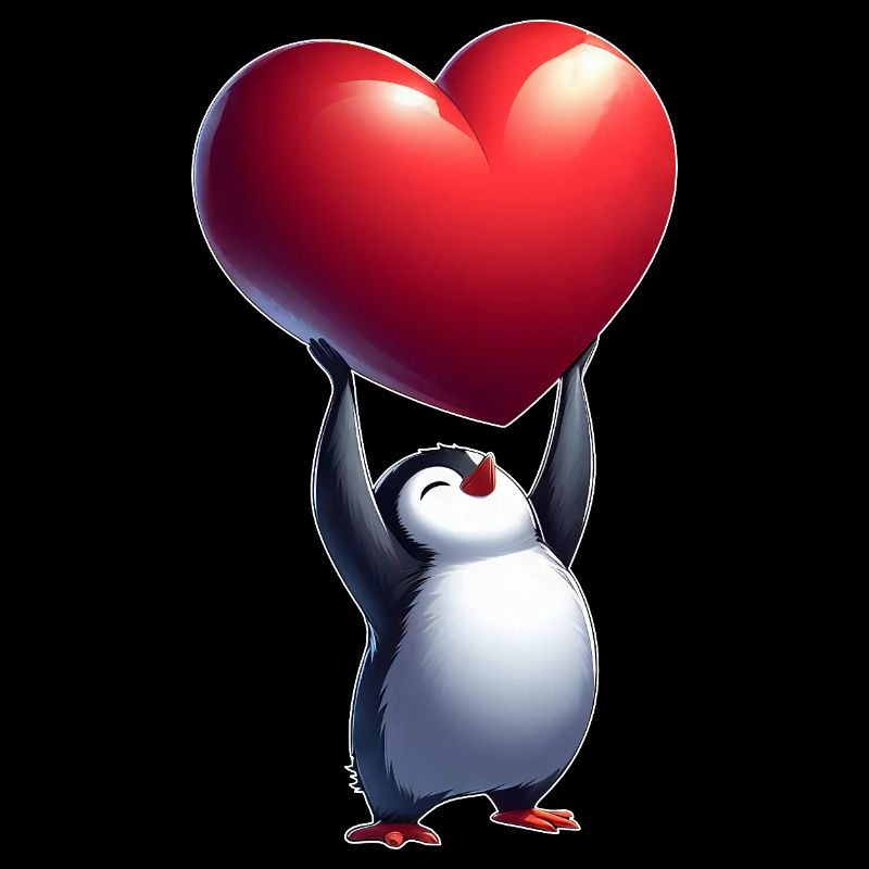 Verliebter Pinguin Herz Valentinstag