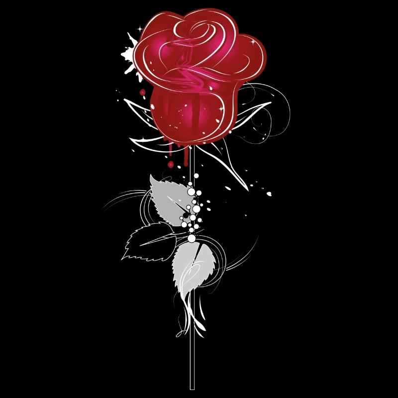 Drawing of a red rose