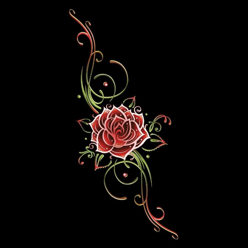 Filigranes Tribal mit Rosenblüte, rose