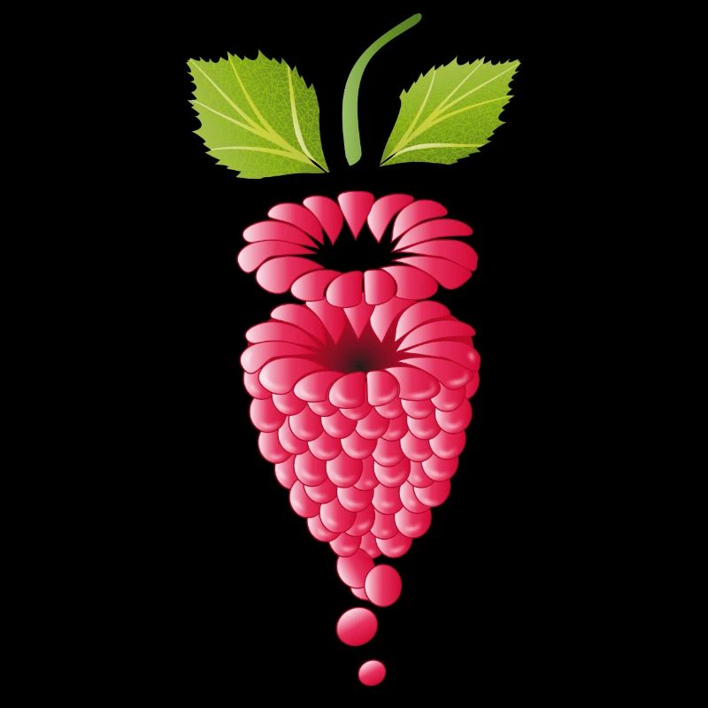 floating pink ripe raspberry