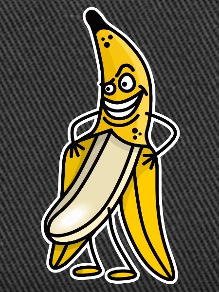 Lustiger Bananenblitz-Stripper-Streaker-Cartoon