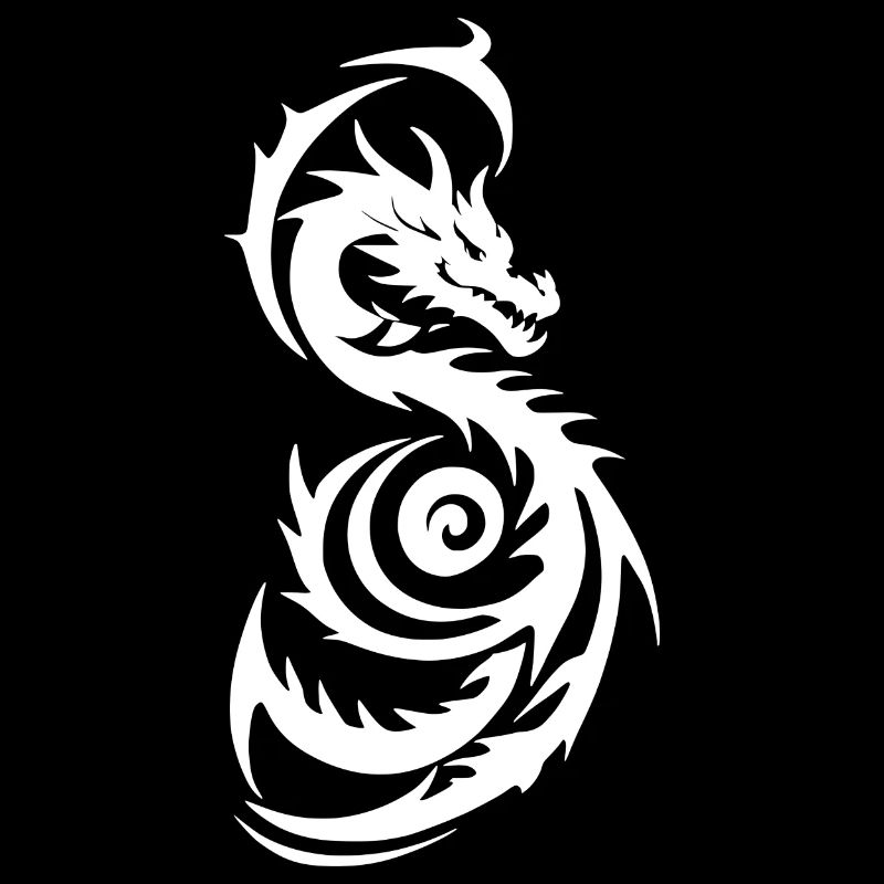 Weißer Tribal Fantasy Drache