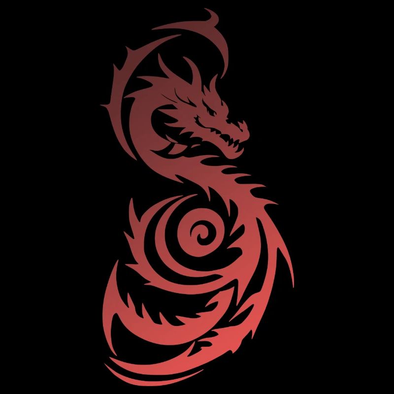 Roter Tribal Fantasy Drache