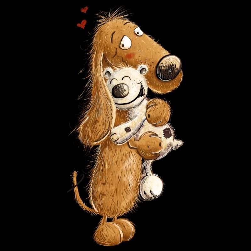 Dackel Mit Hundespielzeug Teckel Kuscheltier