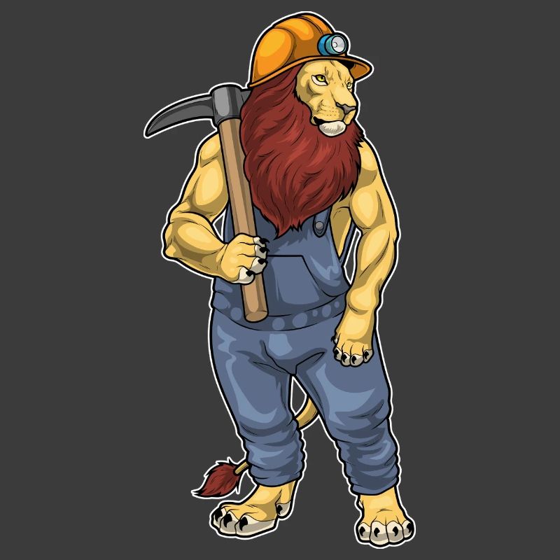 Mine de pioche de mineur de lion