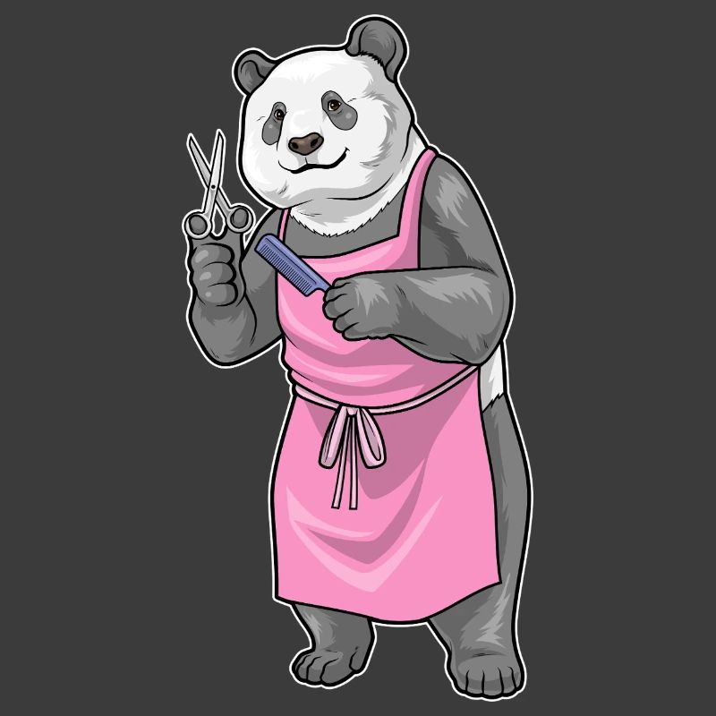 Panda Coiffe Ciseaux Peigne