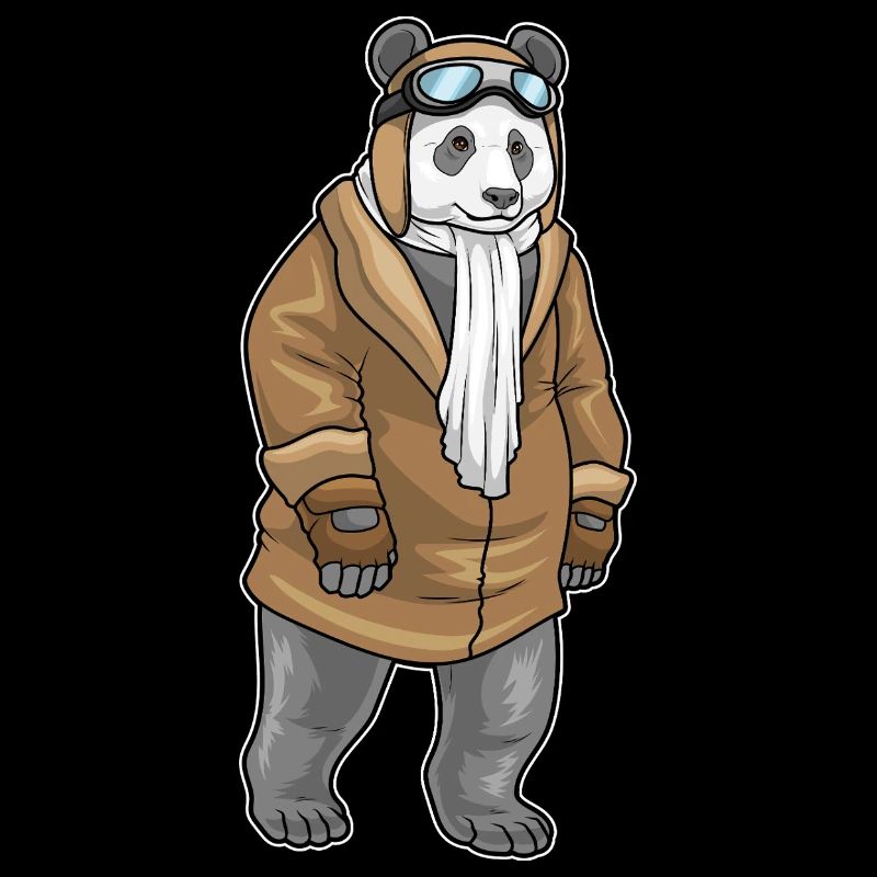 Panda Pilot Pilotenmütze