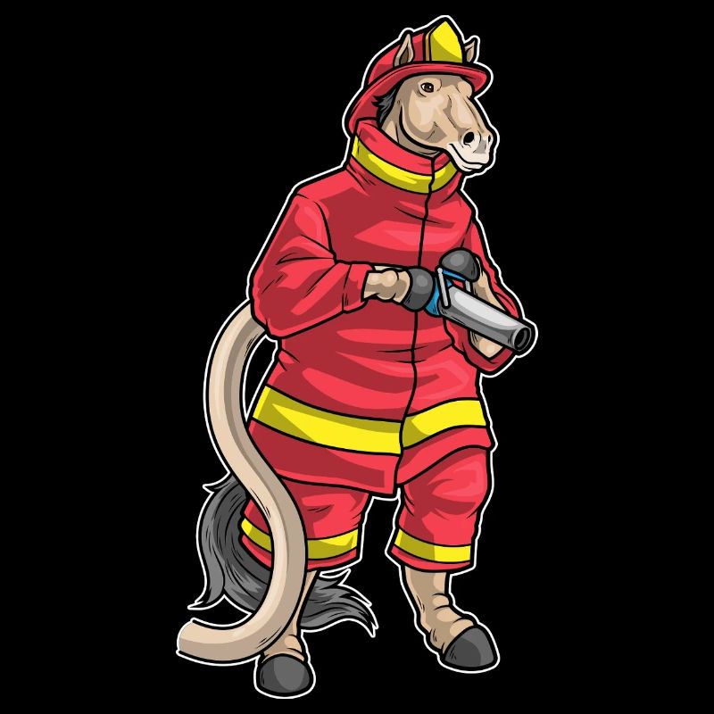 Pferd Feuerwehrmann Feuerwehrschlauch