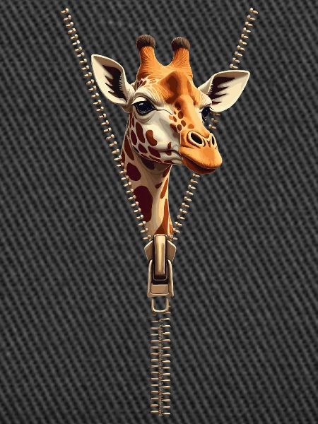 Stylized Giraffe with Zipper