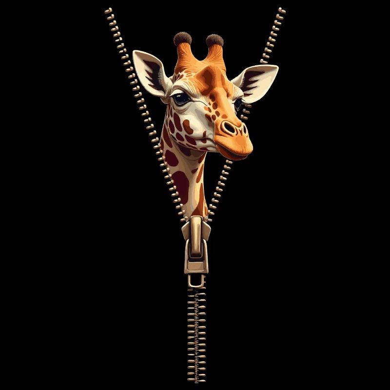 Stylized Giraffe with Zipper