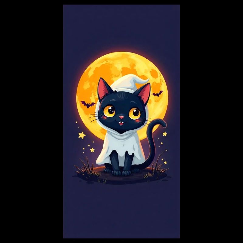 Moonlight Cat in Ghost Cloak