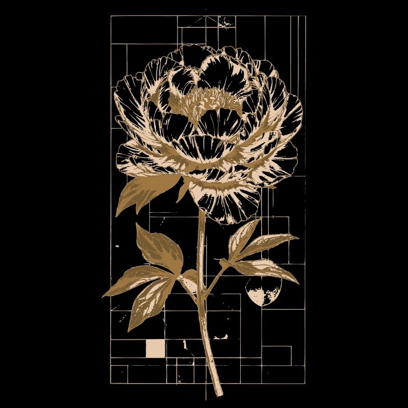 Goldene Blütenpfingstrose Print
