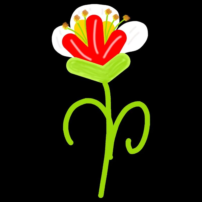 Verspielte Blütenzeichnung Blume   Blumen