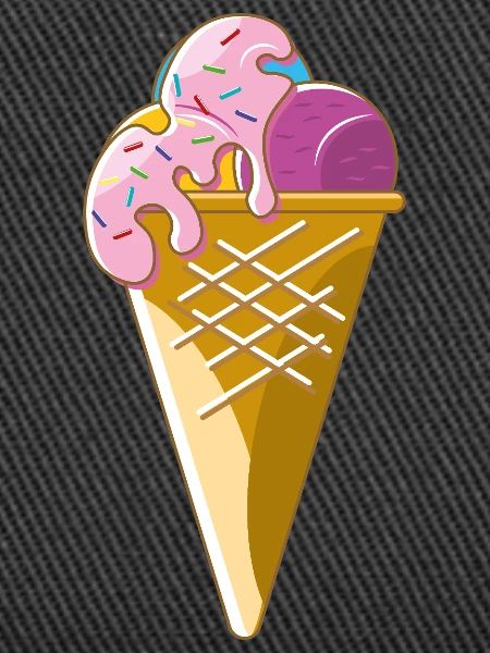 Eiscreme in der Waffel