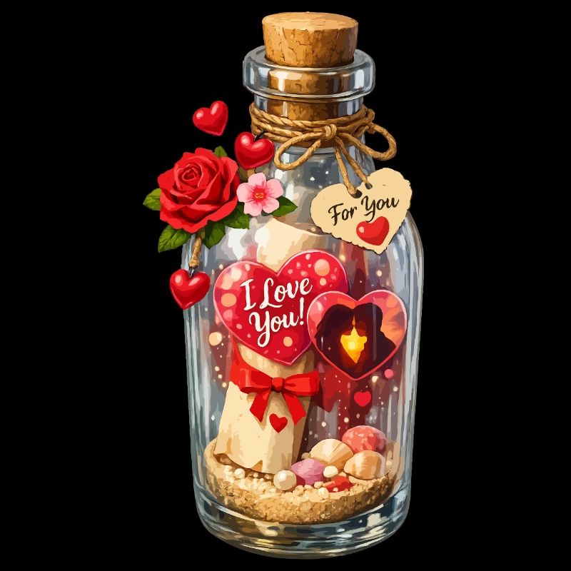 Botschaft in einer Flasche Valentinstagsverzauberung