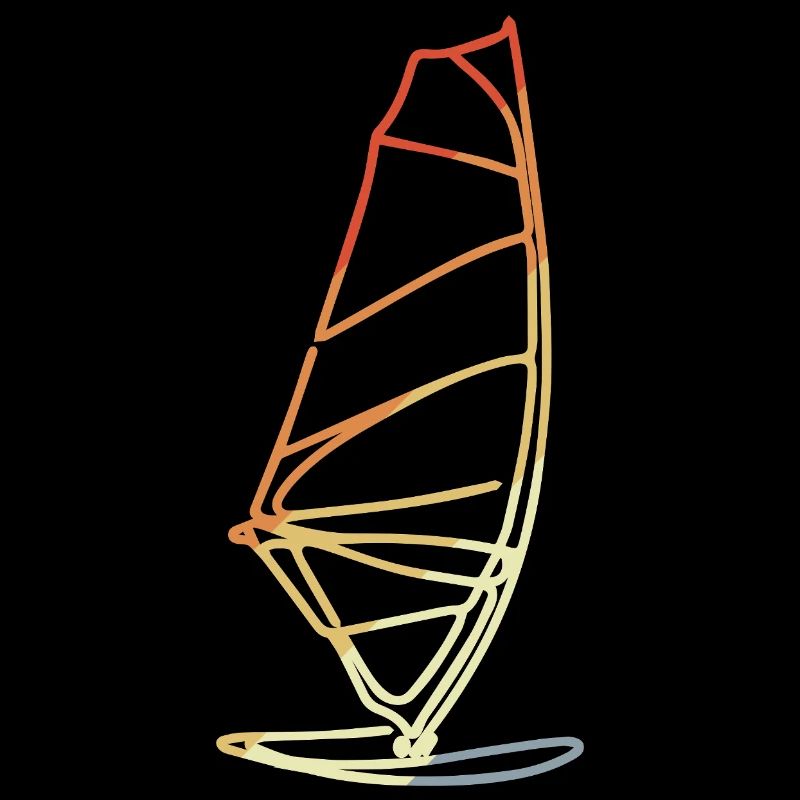 La planche à voile dans un style rétro