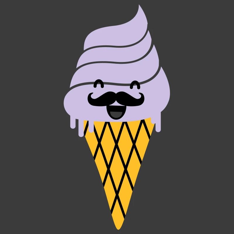 ice cream with moustache - Eis mit Bart