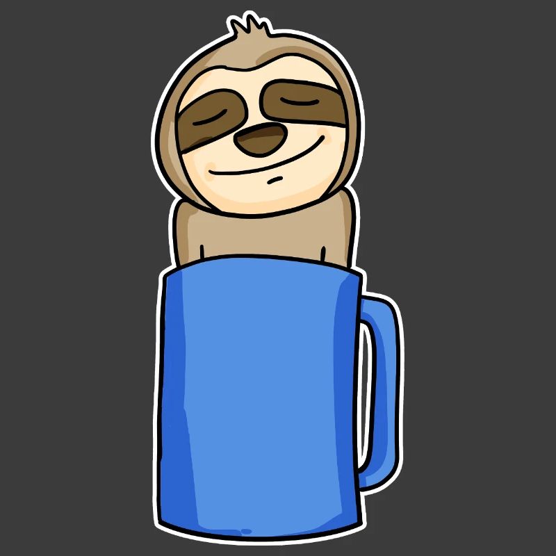Sloth in a coffee cup