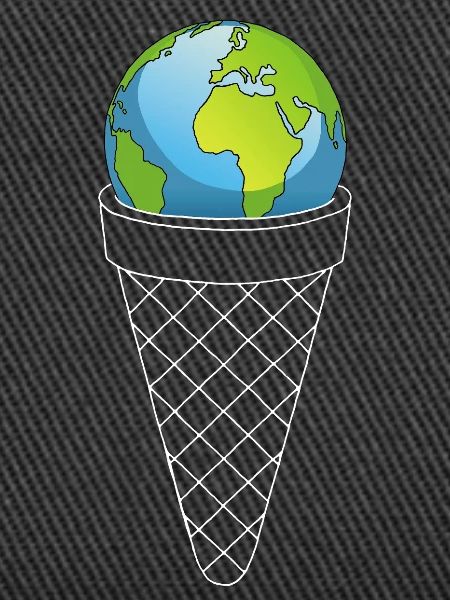 Planet Erde und Eiscreme