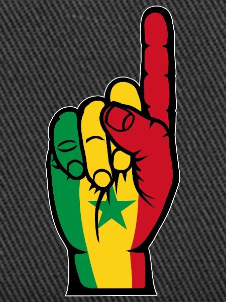Senegal Flagge Hand
