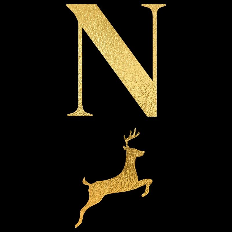 Buchstabe n Goldener Hirsch - Geschenkidee