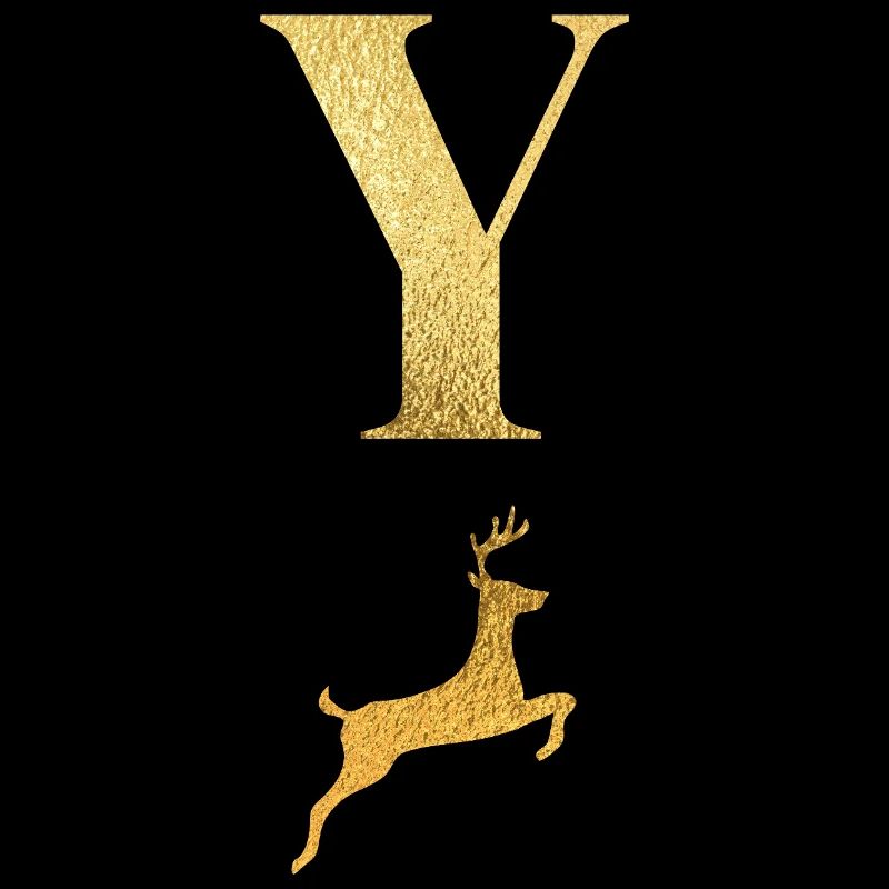 Buchstabe und goldener Hirsch - Geschenkidee