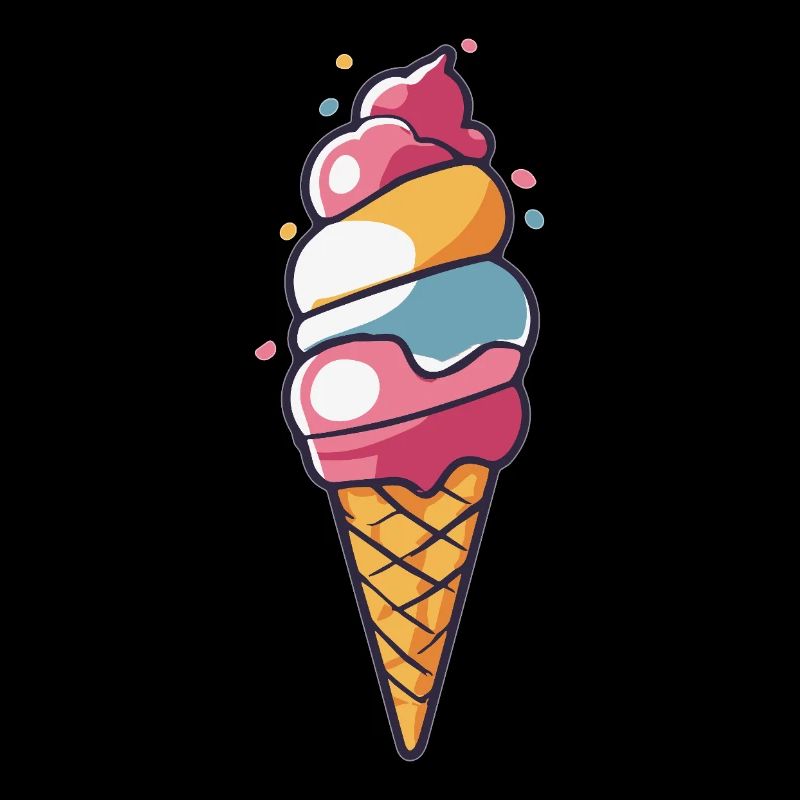 Cornet de dessins animés en forme de glace pastel